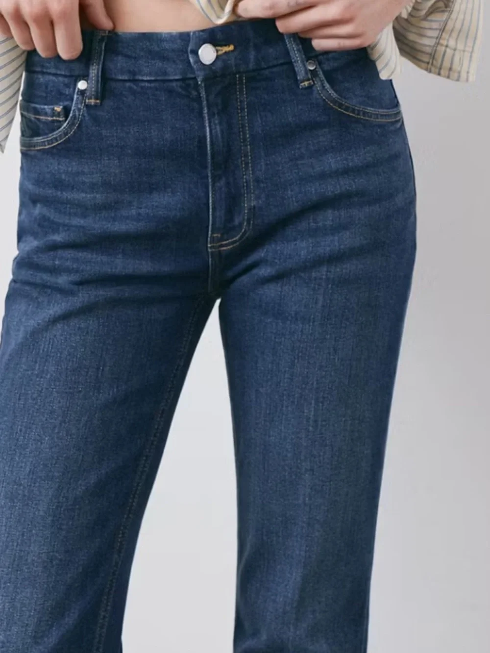 Mango Dark Blue Flare Jeans VIOLET FLARED HIGH-RISE JEANS 1193